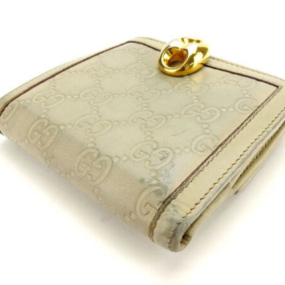 Gucci Wallet Purse Folding wallet Guccissima Grey Woman Authentic Used - Picture 3 of 6